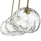 Z-Lite Chloe 10" 3-Light Olde Brass Island Light With Clear Glass Shade