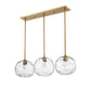 Z-Lite Chloe 10" 3-Light Olde Brass Island Light With Clear Glass Shade