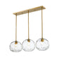 Z-Lite Chloe 10" 3-Light Olde Brass Island Light With Clear Glass Shade