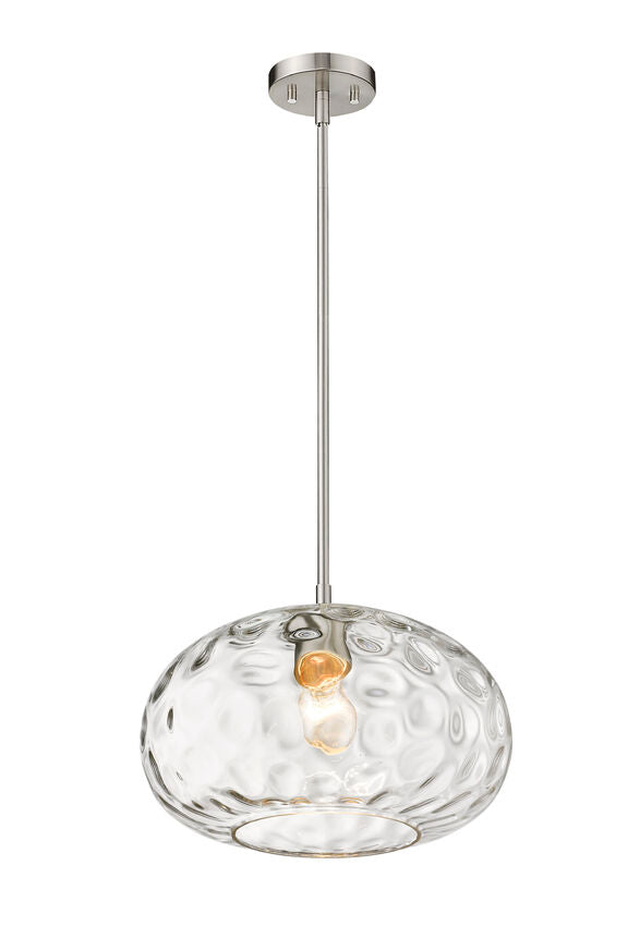 Z-Lite Chloe 14" 1-Light Brushed Nickel Pendant Light With Clear Glass Shade