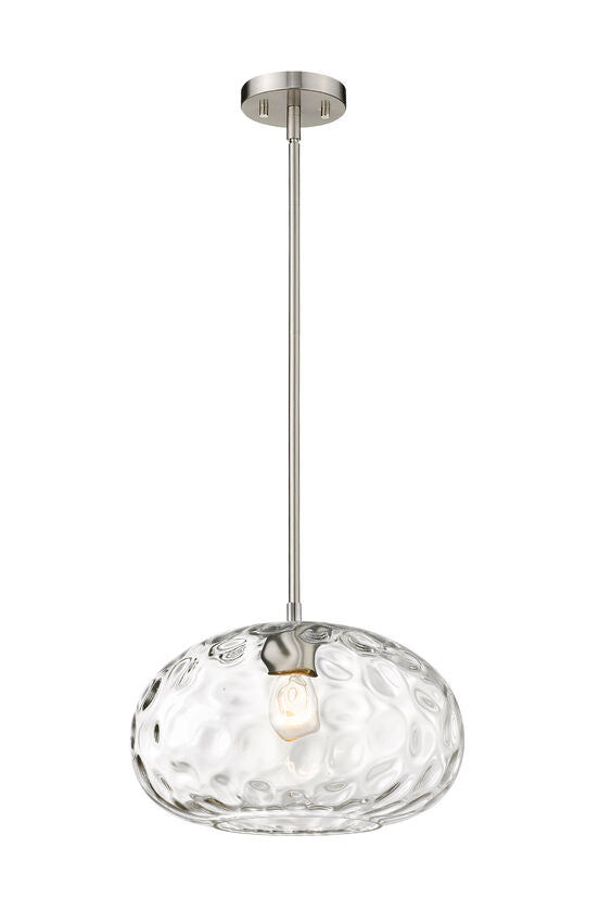 Z-Lite Chloe 14" 1-Light Brushed Nickel Pendant Light With Clear Glass Shade