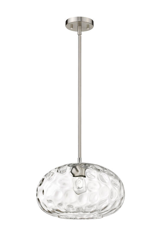 Z-Lite Chloe 14" 1-Light Brushed Nickel Pendant Light With Clear Glass Shade