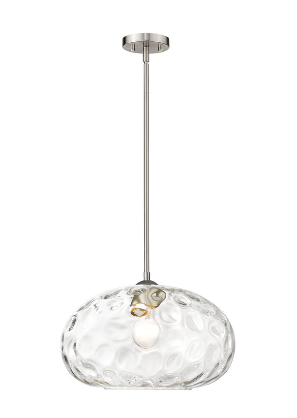 Z-Lite Chloe 14" 1-Light Brushed Nickel Pendant Light With Clear Glass Shade