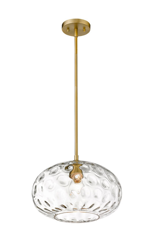 Z-Lite Chloe 14" 1-Light Olde Brass Pendant Light With Clear Glass Shade