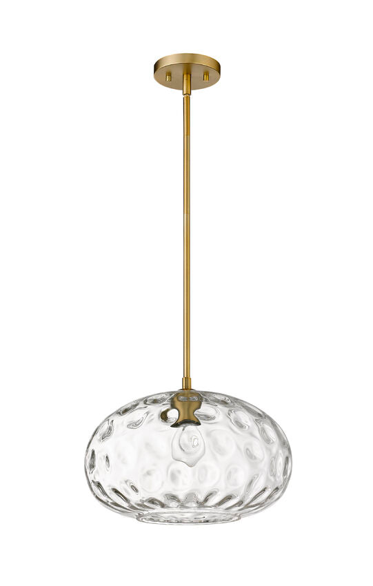 Z-Lite Chloe 14" 1-Light Olde Brass Pendant Light With Clear Glass Shade