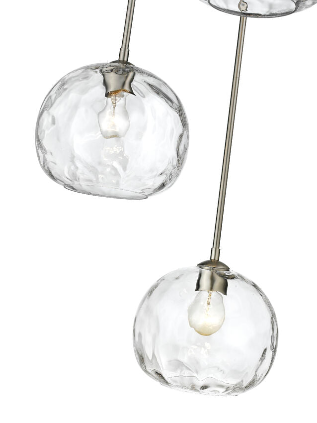 Z-Lite Chloe 20" 3-Light Brushed Nickel Pendant Light With Clear Glass Shade