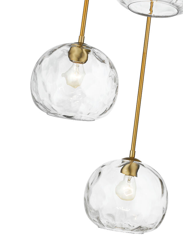 Z-Lite Chloe 20" 3-Light Olde Brass Pendant Light With Clear Glass Shade