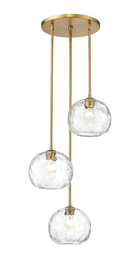 Z-Lite Chloe 20" 3-Light Olde Brass Pendant Light With Clear Glass Shade