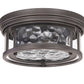 Z-Lite Clarion 12" 2-Light Bronze Flush Mount Lighting With Inner Clear Water and Outer Clear Shade