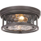 Z-Lite Clarion 12" 2-Light Bronze Flush Mount Lighting With Inner Clear Water and Outer Clear Shade