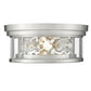 Z-Lite Clarion 12" 2-Light Brushed Nickel Flush Mount Lighting With Inner Clear Water and Outer Clear Shade