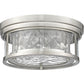 Z-Lite Clarion 12" 2-Light Brushed Nickel Flush Mount Lighting With Inner Clear Water and Outer Clear Shade