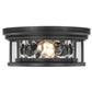 Z-Lite Clarion 12" 2-Light Matte Black Flush Mount Lighting With Inner Clear Water and Outer Clear Shade