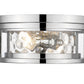 Z-Lite Clarion 12" 2-Light Polished Nickel Flush Mount Lighting With Inner Clear Water and Outer Clear Shade
