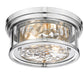Z-Lite Clarion 12" 2-Light Polished Nickel Flush Mount Lighting With Inner Clear Water and Outer Clear Shade