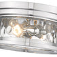 Z-Lite Clarion 12" 2-Light Polished Nickel Flush Mount Lighting With Inner Clear Water and Outer Clear Shade