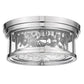 Z-Lite Clarion 12" 2-Light Polished Nickel Flush Mount Lighting With Inner Clear Water and Outer Clear Shade