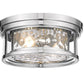 Z-Lite Clarion 12" 2-Light Polished Nickel Flush Mount Lighting With Inner Clear Water and Outer Clear Shade