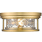 Z-Lite Clarion 12" 2-Light Rubbed Brass Flush Mount Lighting With Inner Clear Water and Outer Clear Shade