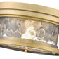 Z-Lite Clarion 12" 2-Light Rubbed Brass Flush Mount Lighting With Inner Clear Water and Outer Clear Shade