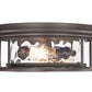 Z-Lite Clarion 16" 3-Light Bronze Flush Mount Lighting With Inner Clear Water and Outer Clear Shade