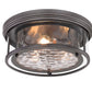 Z-Lite Clarion 16" 3-Light Bronze Flush Mount Lighting With Inner Clear Water and Outer Clear Shade