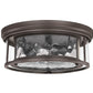 Z-Lite Clarion 16" 3-Light Bronze Flush Mount Lighting With Inner Clear Water and Outer Clear Shade