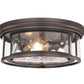 Z-Lite Clarion 16" 3-Light Bronze Flush Mount Lighting With Inner Clear Water and Outer Clear Shade