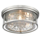 Z-Lite Clarion 16" 3-Light Brushed Nickel Flush Mount Lighting With Inner Clear Water and Outer Clear Shade