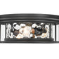 Z-Lite Clarion 16" 3-Light Matte Black Flush Mount Lighting With Inner Clear Water and Outer Clear Shade