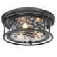 Z-Lite Clarion 16" 3-Light Matte Black Flush Mount Lighting With Inner Clear Water and Outer Clear Shade