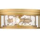 Z-Lite Clarion 16" 3-Light Olde Brass Flush Mount Lighting With Inner Clear Water and Outer Clear Shade