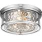 Z-Lite Clarion 16" 3-Light Polished Nickel Flush Mount Lighting With Inner Clear Water and Outer Clear Shade