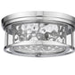 Z-Lite Clarion 16" 3-Light Polished Nickel Flush Mount Lighting With Inner Clear Water and Outer Clear Shade