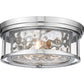 Z-Lite Clarion 16" 3-Light Polished Nickel Flush Mount Lighting With Inner Clear Water and Outer Clear Shade