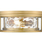 Z-Lite Clarion 16" 3-Light Rubbed Brass Flush Mount Lighting With Inner Clear Water and Outer Clear Shade