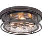 Z-Lite Clarion 21" 4-Light Bronze Flush Mount Lighting With Inner Clear Water and Outer Clear Shade