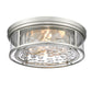 Z-Lite Clarion 21" 4-Light Brushed Nickel Flush Mount Lighting With Inner Clear Water and Outer Clear Shade