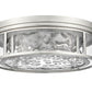 Z-Lite Clarion 21" 4-Light Brushed Nickel Flush Mount Lighting With Inner Clear Water and Outer Clear Shade