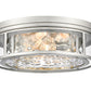 Z-Lite Clarion 21" 4-Light Brushed Nickel Flush Mount Lighting With Inner Clear Water and Outer Clear Shade