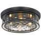 Z-Lite Clarion 21" 4-Light Matte Black Flush Mount Lighting With Inner Clear Water and Outer Clear Shade