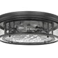 Z-Lite Clarion 21" 4-Light Matte Black Flush Mount Lighting With Inner Clear Water and Outer Clear Shade