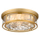 Z-Lite Clarion 21" 4-Light Olde Brass Flush Mount Lighting With Inner Clear Water and Outer Clear Shade