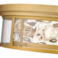 Z-Lite Clarion 21" 4-Light Olde Brass Flush Mount Lighting With Inner Clear Water and Outer Clear Shade