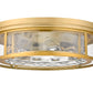 Z-Lite Clarion 21" 4-Light Olde Brass Flush Mount Lighting With Inner Clear Water and Outer Clear Shade