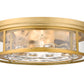 Z-Lite Clarion 21" 4-Light Olde Brass Flush Mount Lighting With Inner Clear Water and Outer Clear Shade