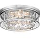 Z-Lite Clarion 21" 4-Light Polished Nickel Flush Mount Lighting With Inner Clear Water and Outer Clear Shade