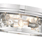 Z-Lite Clarion 21" 4-Light Polished Nickel Flush Mount Lighting With Inner Clear Water and Outer Clear Shade