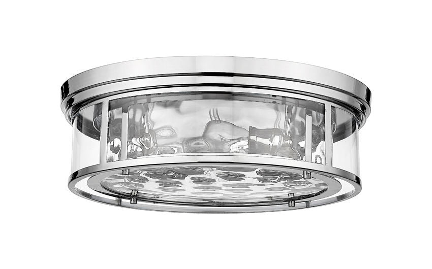 Z-Lite Clarion 21" 4-Light Polished Nickel Flush Mount Lighting With Inner Clear Water and Outer Clear Shade