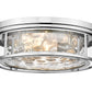 Z-Lite Clarion 21" 4-Light Polished Nickel Flush Mount Lighting With Inner Clear Water and Outer Clear Shade